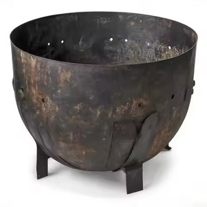 Brasero cylindrique industriel en acier robuste avec coque extérieure sans soudure pour jardin extérieur, foyer à bois sans fumée - Product Image 4