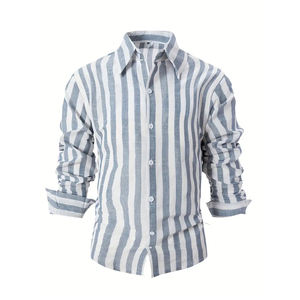 เสื้อเชิ้ตผู้ชายคุณภาพสูง ผ้าฝ้ายทวิล 100% แขนยาว สำหรับใส่ทำงานในออฟฟิศ รับผลิตแบบ OEM ODM ขายส่ง ป้องกันการหดตัว - Product Image 5