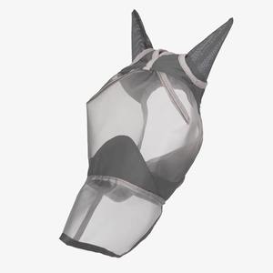Voile anti-mouches pour cheval à mailles fines, couvrant tout le museau, avec protection longue pour le nez et oreilles en tissu - Product Image 1