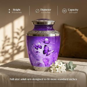 Urna Funeraria de Aluminio Artística de Fabricante Confiable para Cenizas de Adultos con Patrón Decorativo y Diseño de Tapa Segura - Product Image 2