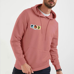 Sudadera con Capucha Rosa para Hombre, con Estampado Frontal, Corte Regular, Estilo Casual para Otoño - Product Image 3