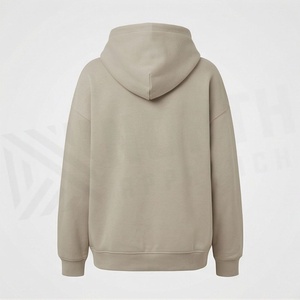 Sweat-shirt à capuche oversize pour femme en molleton de coton premium, motif uni, pour la saison automne-hiver - Product Image 2