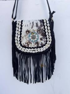 กระเป๋าหนังวัวแท้แบบขายส่งสั่งทำพิเศษ กระเป๋าสะพายหนังมีพู่ห้อยเก๋ไก๋ กระเป๋าโบฮีเมียน กระเป๋าวินเทจสไตล์ยิปซี - Product Image 2