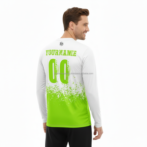 T-shirt à manches longues personnalisé par sublimation, vêtement de performance respirant pour les commandes en gros - Product Image 4