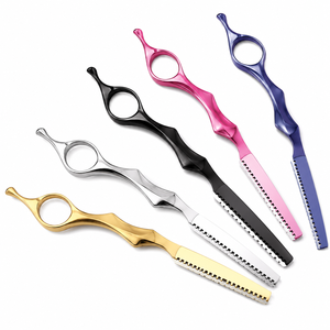 Hair <b>Cutter</b> Metal Single <b>Edge</b> Blade Straight Carbon Steel Safety Razor with Rubber Handle Right-Handed for Hair Thinning - Product Image 3
