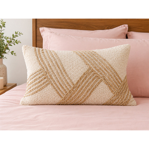 100% Cotton Woven Decorative Cushion Cover Handmade Textured Rope Embroidery Throw Pillow Cover for <b>Sofa</b>, <b>Bed</b> & Home Decor - Product Image 3
