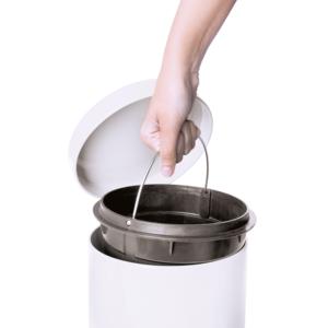 Cestino per Rifiuti Excelsa Cleany Iron 5L Bianco con Apertura a Pedale - Product Image 4