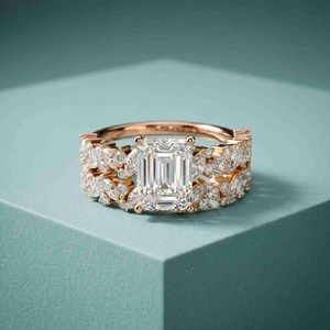 Modern Moissanite 2CT Emerald Cut Half Eternity Band <b>Ring</b> 925 Silver Fine Jewelry Wishes Party Gift For <b>Friends</b> - Product Image 4