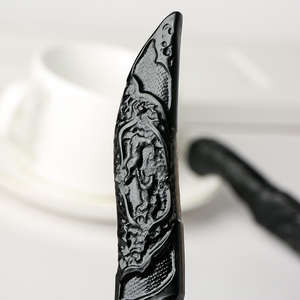 Cuchillo de Camping de Acero de Damasco Pulido a Mano con Funda de Cuero para Decoración del Hogar y Juego - Product Image 6