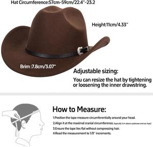 Sombrero de Vaquero de Cuero Premium, Estilo Occidental, Protección Solar para Actividades al Aire Libre, Ajustable, Hecho a Mano, Estilo Country, para Rodeo - Product Image 3