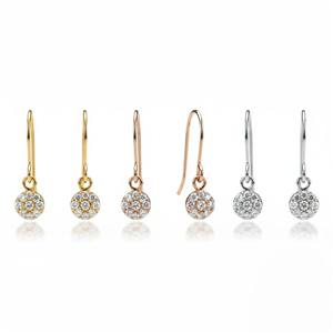 14K Solid Gold Lab Grown Diamond Cluster Dangle Earrings Prong Set Dainty Women's Elegant Party <b>Gift</b> Jewelry - Product Image 6