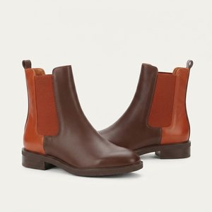 Botas de Tobillo de Cuero Unisex Impermeables, Botas de Tobillo de Cuero Genuino OEM para Hombre, Botas de Tobillo de Cuero para Mujer con Diseño Slip-On - Product Image 1