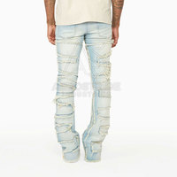 Pantalon décontracté tendance à coupe empilée en toile légère et tissu 100 % coton, coupe ajustée pour une tenue moderne au quotidien