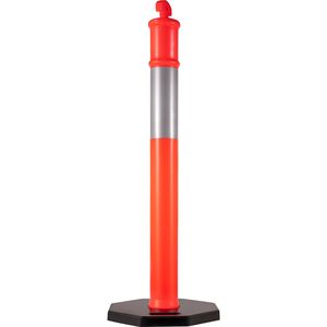 Set di 3 Coni Delimitatori Stradali Arancioni da 44 Pollici con Base in Gomma, Kit Pali Delimitatori in PE da 16 Pollici, Materiale PVC e PC da 10 Pollici - Product Image 1