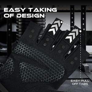 Guantes de Gimnasio sin Dedos con Protección para la Palma, Transpirables y Ligeros para Levantamiento de Pesas, Ciclismo y Dominadas - Product Image 6