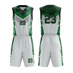 Nouvelle conception d'uniformes de basketball pour adultes, vêtements de basketball très vendus, manches courtes, imprimés, séchage rapide, 100% polyester - Product Image 6