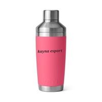 Shaker à cocktails en acier inoxydable de qualité supérieure, finition émail bleu brillant, capacité de 500 ml, accessoires de bar écologiques dorés