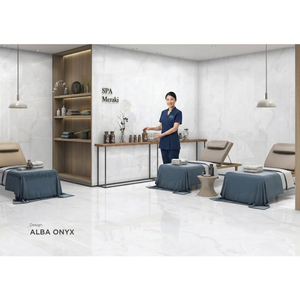Carreaux de sol et de mur en porcelaine antidérapants Armani Bianco 800x1600mm, design marbre blanc, briques réfractaires pour extérieur - Product Image 5