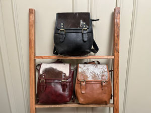 Stylish Unisex Cowhide Fur Backpack Real Western-Style School Bag 2-in-1 Multi-Use with Elegant Cowhide Fur Accents - Product Image 3