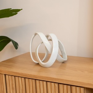 Sculpture géométrique abstraite en plastique, décoration de table artistique circulaire, design minimaliste, décoration de salon - Product Image 5