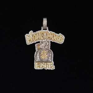Pendentif personnalisé en argent sterling 925 plaqué or avec moissanite, style hip-hop, bijou serti de pierres - Product Image 3