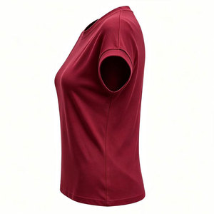 Camiseta Ligera de Verano para Mujer, Absorbente de Humedad, Deportiva, Lisa, OEM Premium, de Algodón y Spandex - Product Image 3