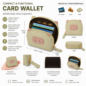 OEM Custom Fashion <b>Elephant</b> Card Holder Wallet Slim Multi-Slot Organizer Portable Minimalism Coin Purse for Daily Use Stationary - Product Image 6