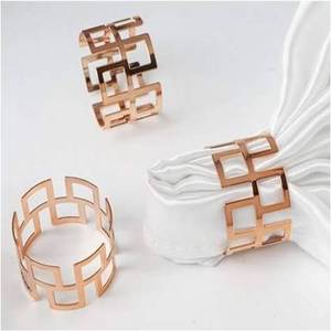 แหวนรองผ้าเช็ดปากลวดเหล็กดีไซน์หรูหรา สวยงาม ทนทาน เป็นมิตรกับสิ่งแวดล้อม อุปกรณ์ตกแต่งโต๊ะอาหารสำหรับงานแต่งงาน งานเลี้ยงสุดหรู - Product Image 4