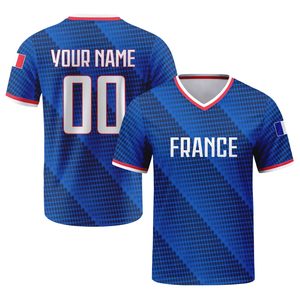 Camiseta de Fútbol de Francia para Fanáticos del Fútbol, Cuello en V, Nombre y Número Personalizados, Sublimada, Transpirable, de Poliéster, Manga Corta, para Adultos, Todas las Temporadas - Product Image 6