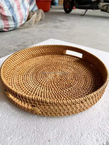 Plateau en rotin personnalisé pour servir et présenter avec support OEM Rotin naturel et perle du Vietnam - Product Image 6