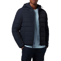 Ventes en gros de vestes matelassées d'hiver en nylon bleu longues personnalisées avec logo OEM, manteaux à bulles pour hommes, vestes matelassées pour hommes