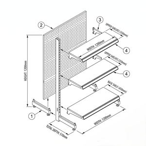 Estante Góndola Perforado de Una Cara OneTech de Alta Resistencia y Versátil de 1.2m con Revestimiento en Polvo Antioxidante para Exhibición en Pared de Minoristas, Vietnam - Product Image 3