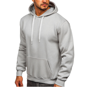 Sudadera con Capucha para Hombre, Diseño 2025, Informal, para Invierno, Color Sólido, Servicio OEM, Teñido Liso, Directo de Fábrica, 100% Felpa - Product Image 3
