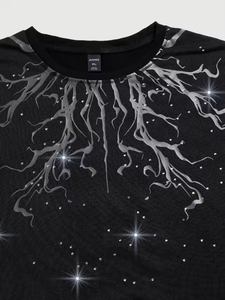 Elegante camiseta con pedrería y diseño brillante, ajuste cómodo, perfecta para salidas informales, fiestas y un toque de glamour diario. - Product Image 6