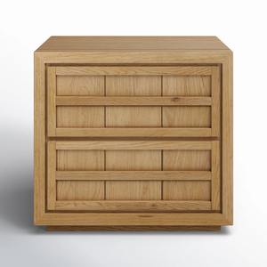 Nightstand For Bedroom Teak Wood Bed Sidetable Modern Minimalist Design <b>Small</b> Table With <b>Drawers</b> Home Furniture - Lyona - Product Image 1
