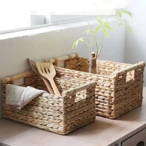 Panier à linge en paille de jacinthe d'eau personnalisable pour usage domestique, paniers de rangement pliables tissés à la main en provenance du Vietnam - Product Image 6