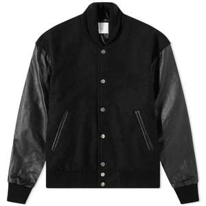 Chaquetas Varsity para Hombre de Alta Calidad con Diseño Personalizado, Mangas de Cuero, Bordado Chenille, Cuello Alto, Listas para el Invierno - Product Image 1