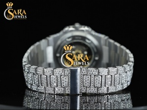 เพชรเทียมทรงกลม VVS Moissanite เครื่องประดับฮิปฮอปเย็นนาฬิกาเพชรวาเลนไทน์พิเศษ - Product Image 4