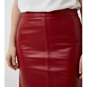 Mini-jupe en cuir PU de haute qualité pour femme, taille haute, moulante, avec logo personnalisé - Product Image 1