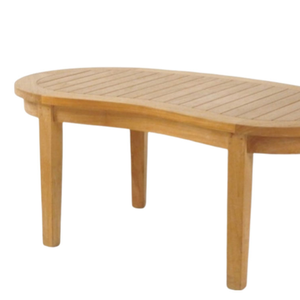 Table basse d'extérieur en teck en forme de rein, design à lattes courbées style banane – Offre spéciale - Product Image 2