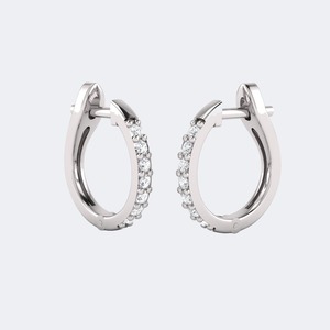 Pendientes de Plata con Diamantes Cultivados en Laboratorio de Corte Brillante Redondo de Lujo de 0.30ctw, Color E F, Claridad VS VVS, Joyería para Mujer para Fiestas y Bodas - Product Image 1