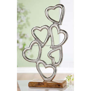 Decoración del hogar Árbol de Navidad plateado Escultura Base de madera Artesanía de metal Elegante árbol de Navidad Objetos decorativos Artículos de mesa - Product Image 4