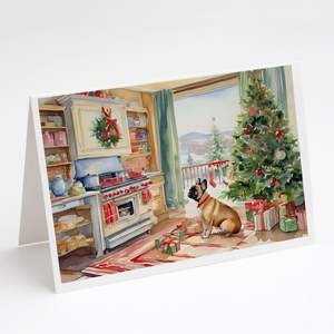 Bouledogue Français Noël Fantaisiste A7 Cartes de Note Pack de 8 Cartes Vierges avec Enveloppes 5x7 Cartes de Voeux de Taille - Product Image 1