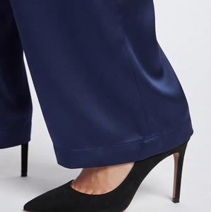 Pantalon ample en satin 100 % soie pour femme, coupe décontractée, longueur intégrale, mode estivale, taille oversize, jambe large, jogging - Product Image 5