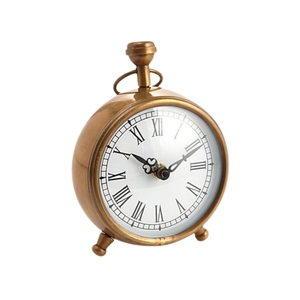 <b>Retro</b> Metal Desk <b>Clock</b> Antique Finished Tabletop <b>Clock</b> Vintage Roman Numeral Shelf <b>Clock</b> for Living Room Office Decoration - Product Image 1