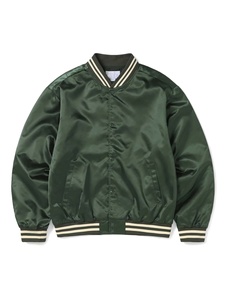 Chaqueta Varsity de Satén Transpirable Básica de Invierno al por Mayor, Chaqueta Varsity de Satén Unisex de Talla Grande con Letras Bordadas - Product Image 2