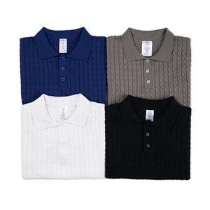 เสื้อเชิ้ตแขนสั้นผู้ชาย CRAZIGOODS ผ้าถักลายเคเบิ้ล ทรงปกติ ป้องกันริ้วรอย ผลิตในเวียดนาม รับผลิตแบบ ODM OEM  ผ้าอะคริลิก 100% ติดกระดุม - Product Image 5