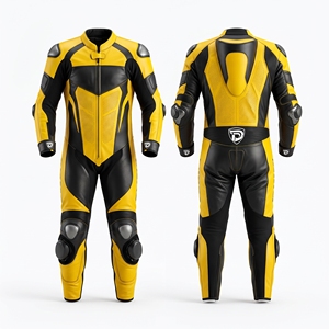 Traje de Motociclismo Dumela Amarillo y Negro de Cuero, Protección Corporal Completa, Transpirable, para Todas las Estaciones, Equipo Deportivo para Adultos - Product Image 1