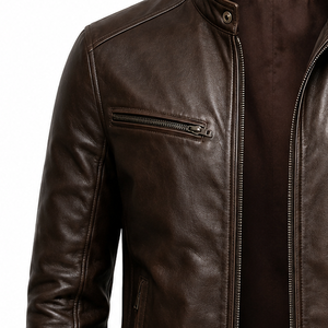 Veste en cuir véritable de qualité export, logo personnalisé, fabricant ODM, vente en gros, veste de moto pour homme, qualité supérieure, tendance - Product Image 5