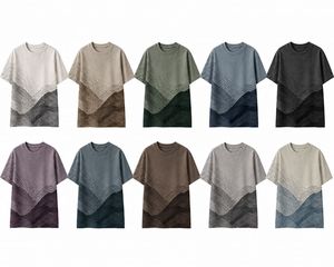 Men's Oversized Short Sleeve <b>TShirt</b> <b>Mountain</b> Pattern Digital Print O-Neck Sporty Knitted 100% Cotton Breathable Quick Dry 220g - Product Image 6